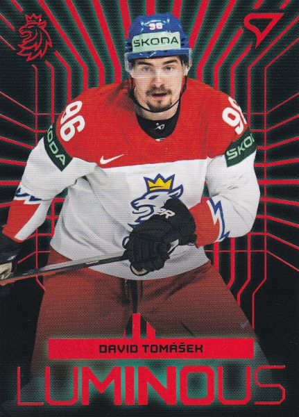 insert karta DAVID TOMÁŠEK 23-24 SZ Hokejové Česko Luminous Red číslo LS-26